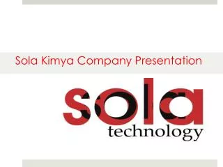 Sola Kimya Company Presentation