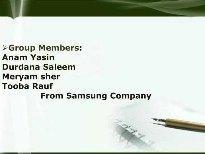 group members anam yasin durdana saleem meryam sher tooba rauf from samsung company