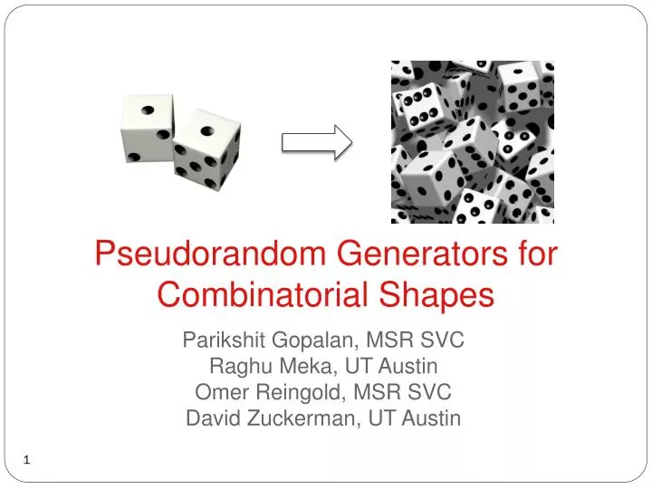 pseudorandom generators for combinatorial shapes