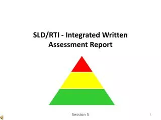 SLD/RTI - Integrated Written Assessment Report