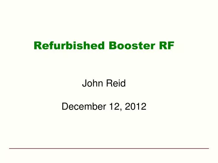 refurbished booster rf