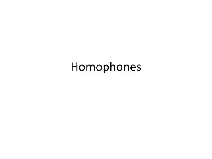 homophones