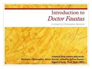Introduction to Doctor Faustus