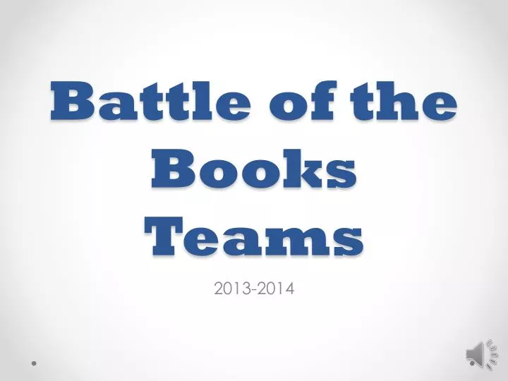 battle of the books teams