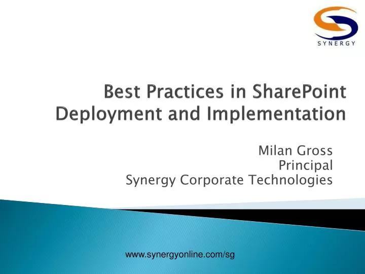best practices in sharepoint deployment and implementation