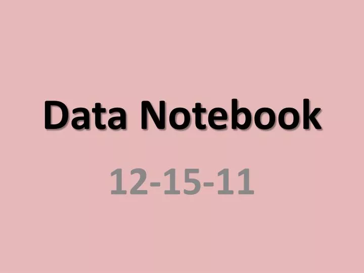 data notebook