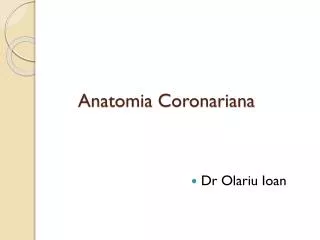 Anatomia Coronariana