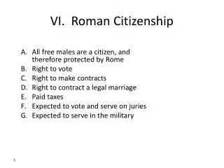 VI. Roman Citizenship