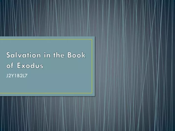 salvation in the book of exodus
