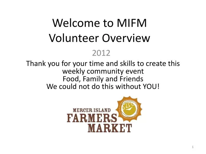 welcome to mifm volunteer overview