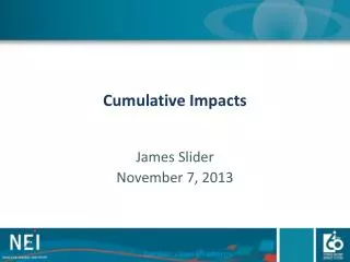 Cumulative Impacts