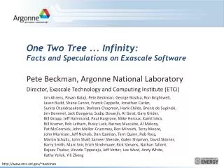 One Two Tree . . . Infinity: Facts and Speculations on Exascale Software