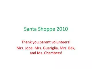 Santa Shoppe 2010