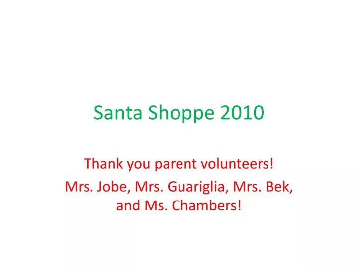 santa shoppe 2010
