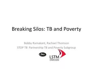 Breaking Silos: TB and Poverty