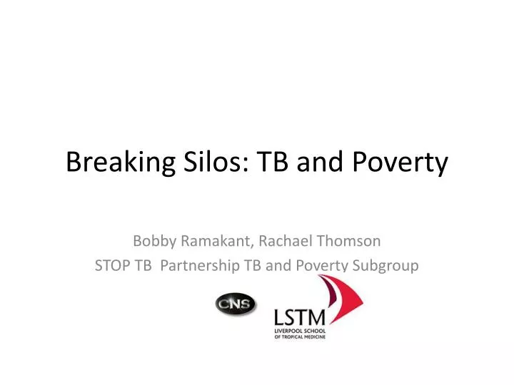 breaking silos tb and poverty