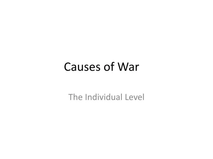 causes of war
