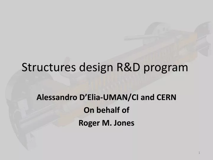 structures design r d program