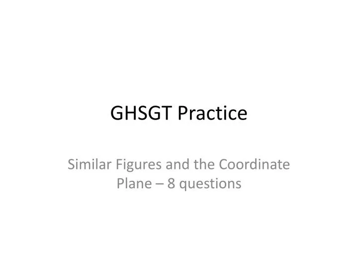 ghsgt practice