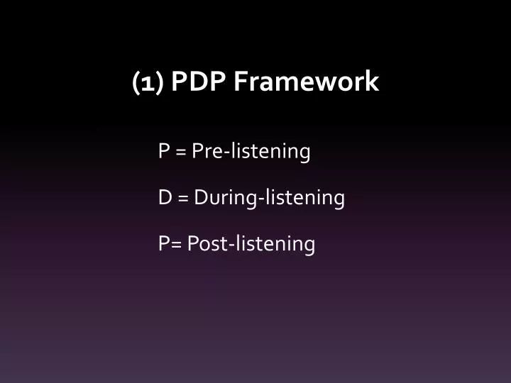 1 pdp framework