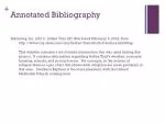 Annotated Bibliography