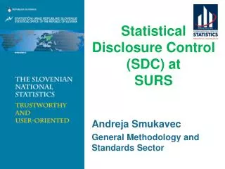 Statistical Disclosure Control (SDC) at SURS