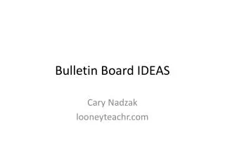 Bulletin Board IDEAS