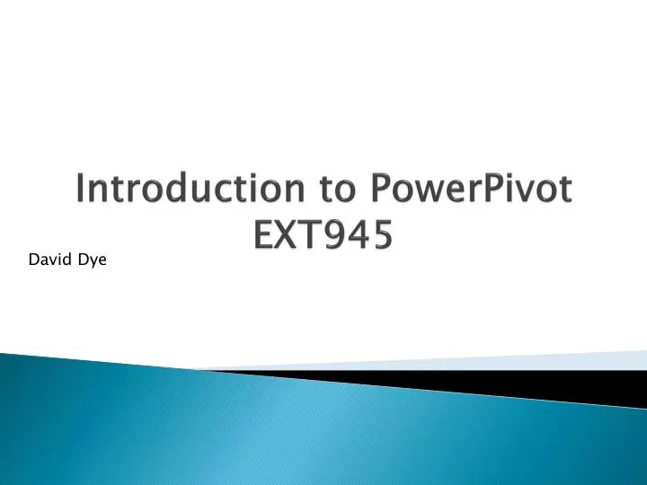 introduction to powerpivot ext945