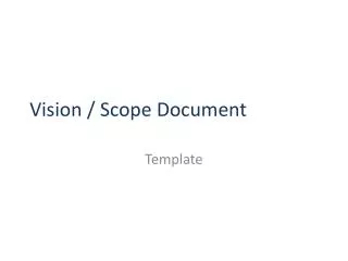 Vision / Scope Document