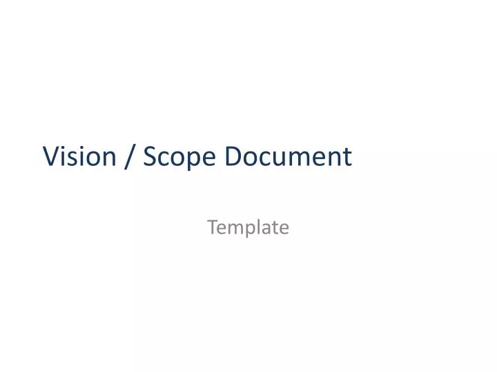 vision scope document