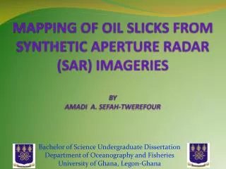 MAPPING OF OIL SLICKS FROM SYNTHETIC APERTURE RADAR (SAR) IMAGERIES BY AMADI A. SEFAH-TWEREFOUR