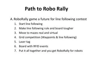 Path to Robo Rally