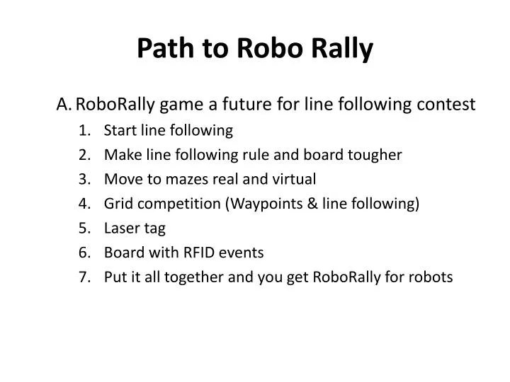 path to robo rally