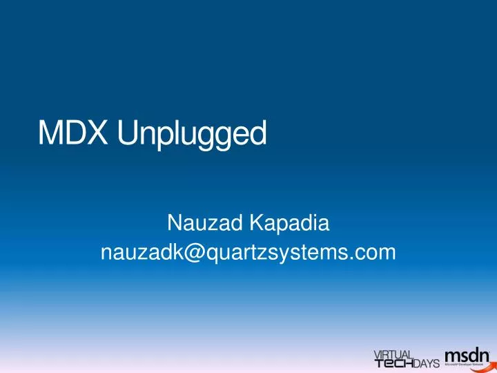 mdx unplugged