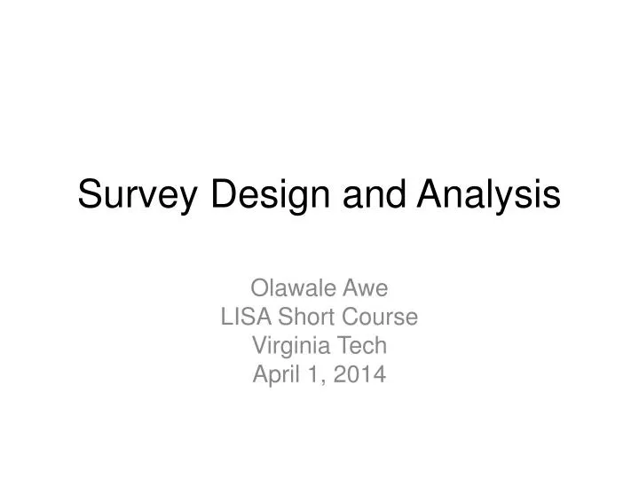 survey design and analysis