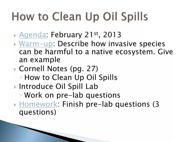 how to clean up oil spills