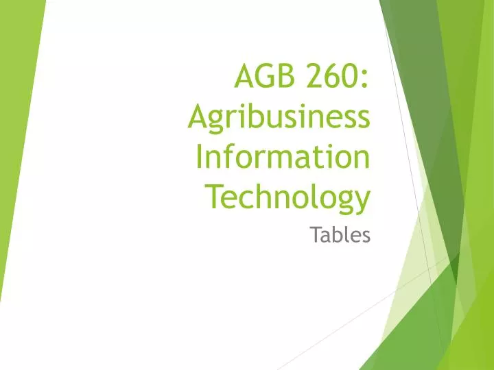 agb 260 agribusiness information technology