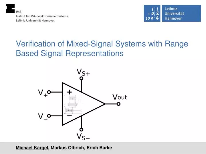 verification of mixed signal systems with range based signal representations