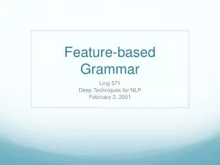 Feature-based Grammar