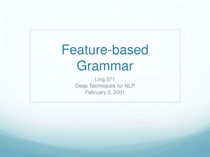 feature based grammar