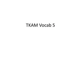 TKAM Vocab 5
