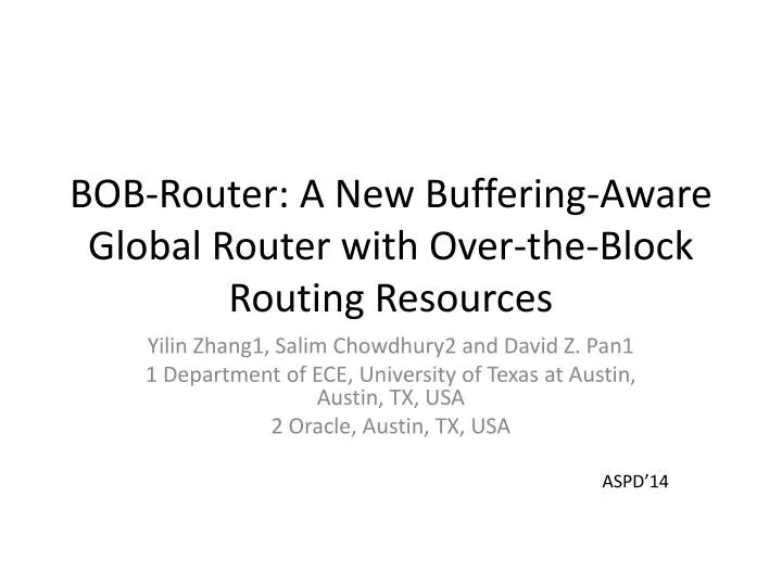 bob router a new buffering aware global router with over the block routing resources