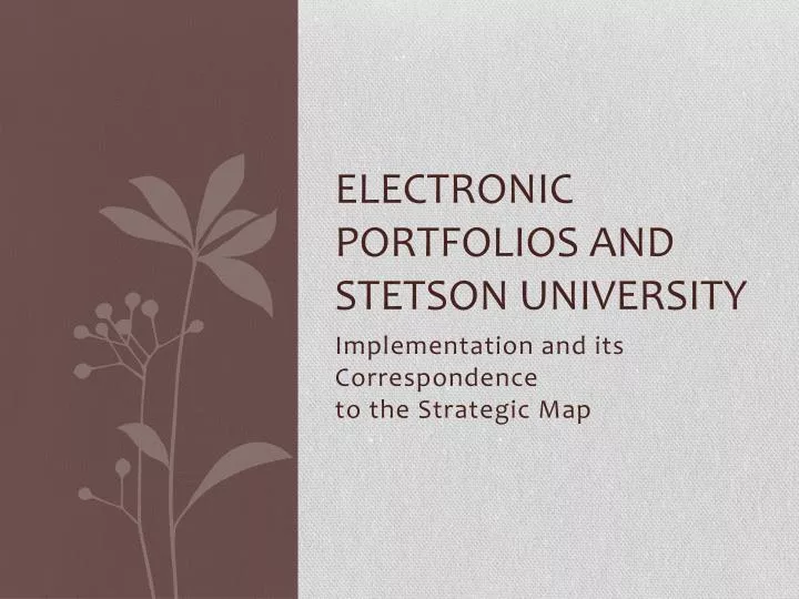 electronic portfolios and stetson university