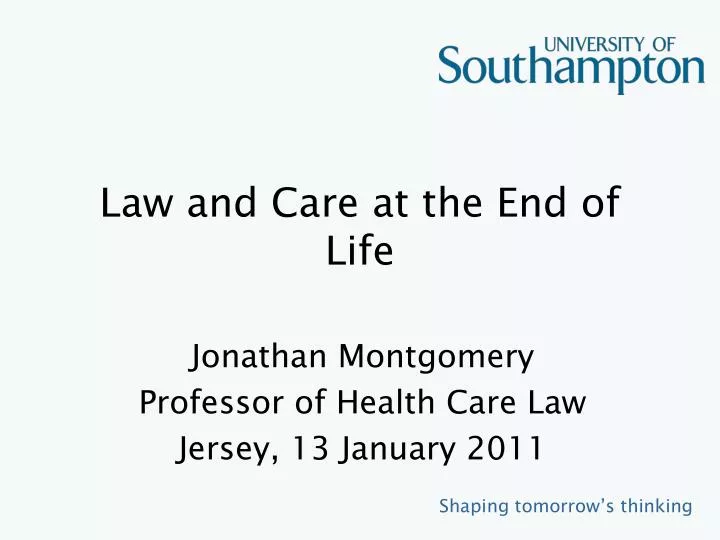 law and care at the end of life