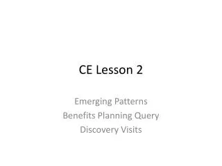 CE Lesson 2