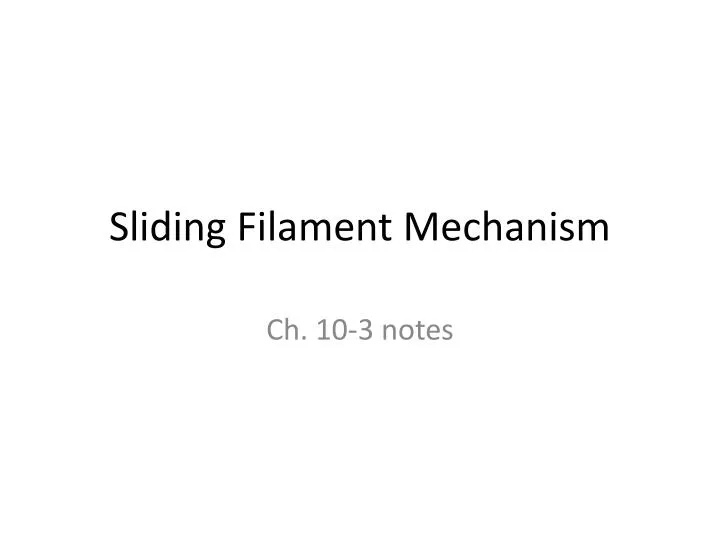 sliding filament mechanism