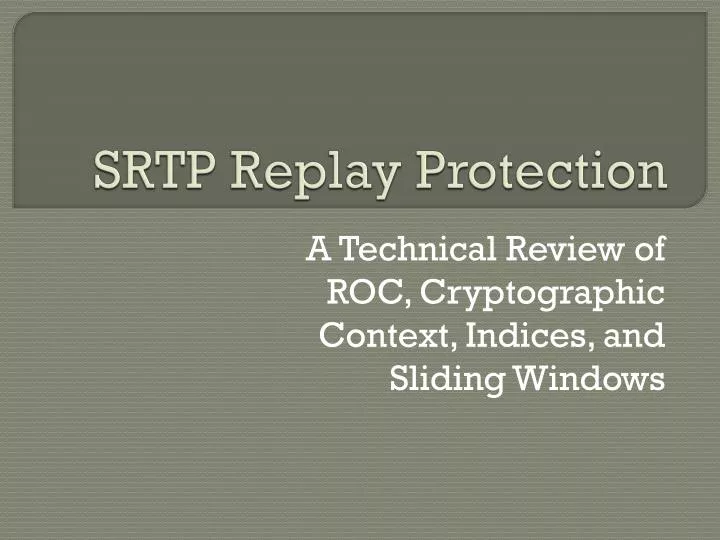 srtp replay protection