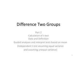 Difference Two Groups