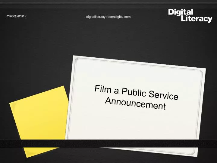 film a public service announcement