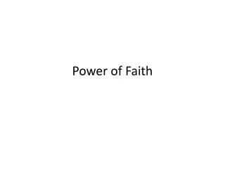 Power of Faith